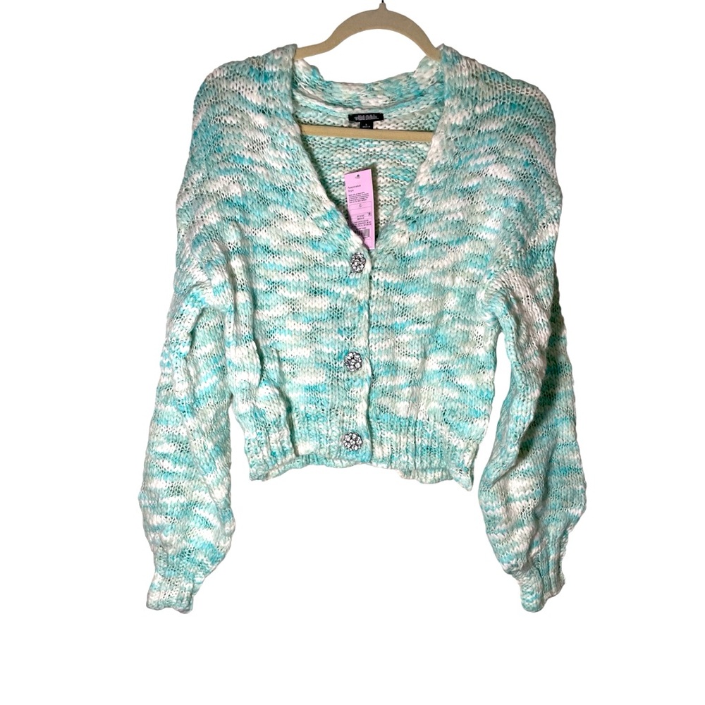 Wild Fable Teal and White Size Small  Women's Cardigan NWT